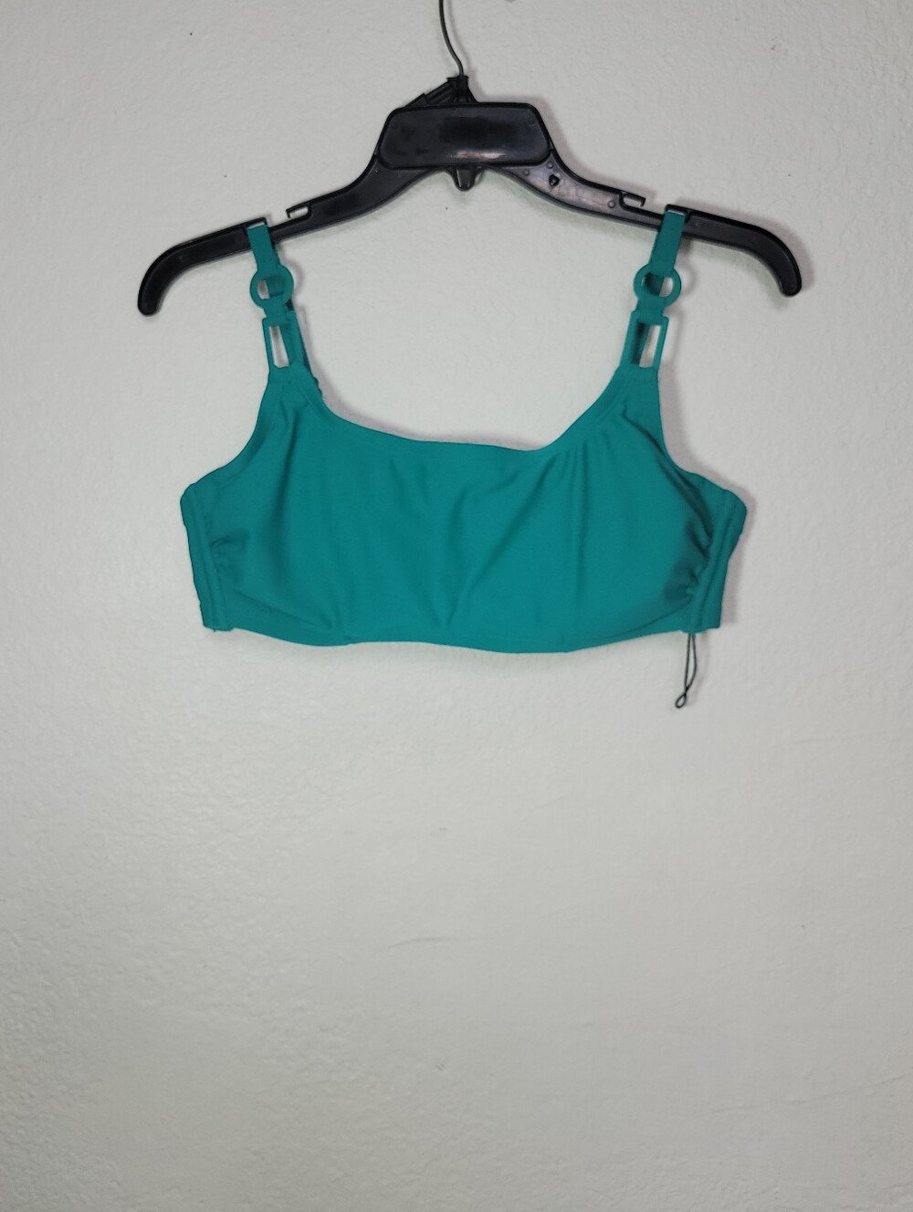 Shade & Shore Teal Bralette Top with Ring-Detail Straps